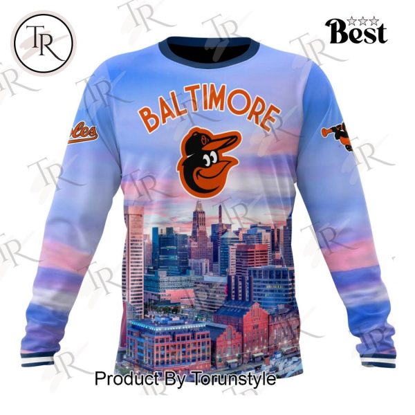 MLB Baltimore Orioles Special Cityscape Design Hoodie