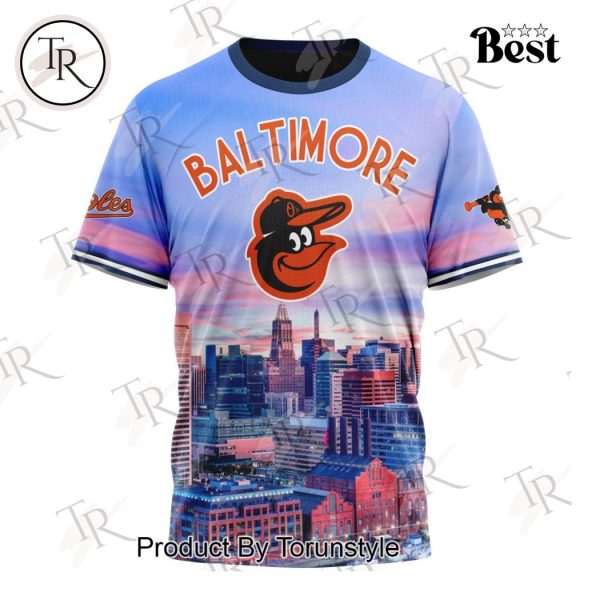 MLB Baltimore Orioles Special Cityscape Design Hoodie