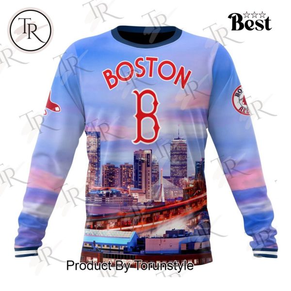 MLB Boston Red Sox Special Cityscape Design Hoodie