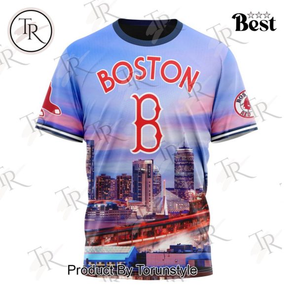 MLB Boston Red Sox Special Cityscape Design Hoodie