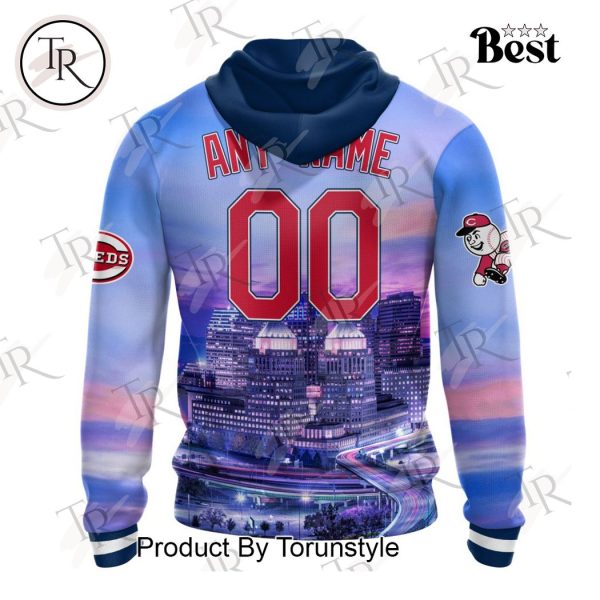 MLB Cincinnati Reds Special Cityscape Design Hoodie