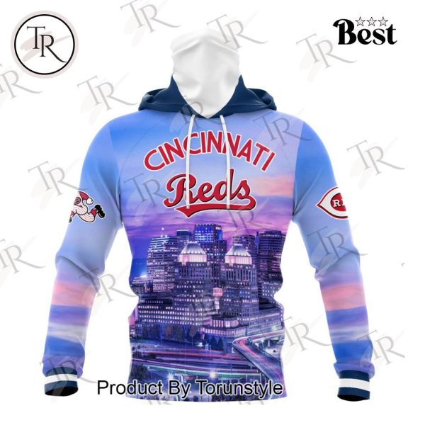 MLB Cincinnati Reds Special Cityscape Design Hoodie