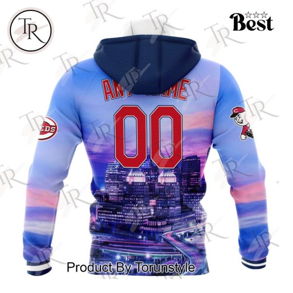 MLB Cincinnati Reds Special Cityscape Design Hoodie