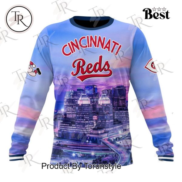 MLB Cincinnati Reds Special Cityscape Design Hoodie