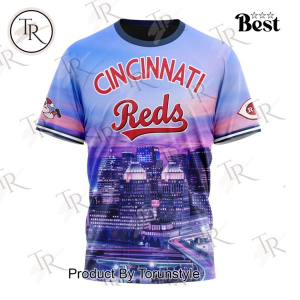 MLB Cincinnati Reds Special Cityscape Design Hoodie