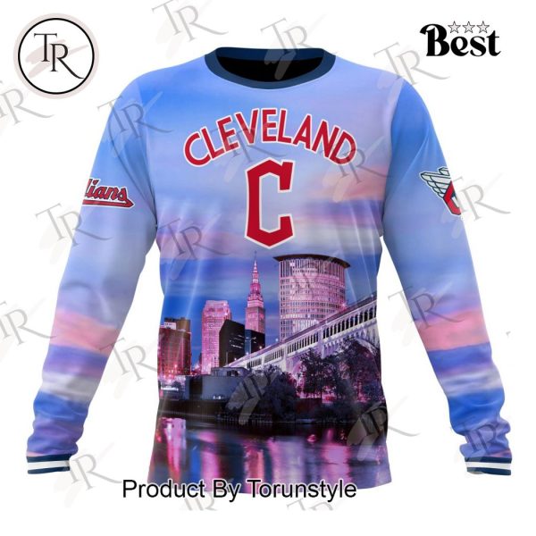 MLB Cleveland Guardians Special Cityscape Design Hoodie