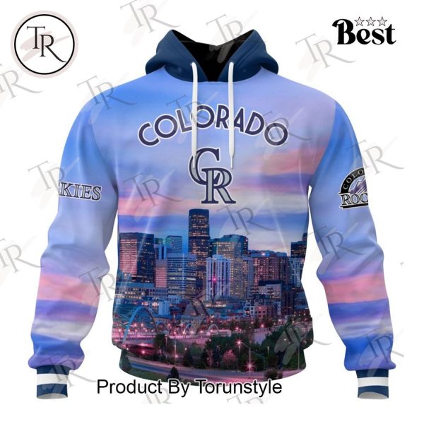 MLB Colorado Rockies Special Cityscape Design Hoodie