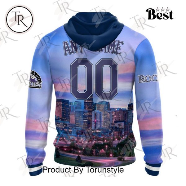 MLB Colorado Rockies Special Cityscape Design Hoodie