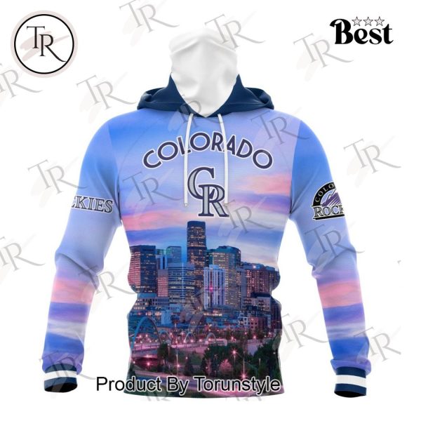 MLB Colorado Rockies Special Cityscape Design Hoodie