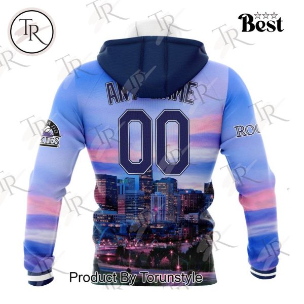 MLB Colorado Rockies Special Cityscape Design Hoodie