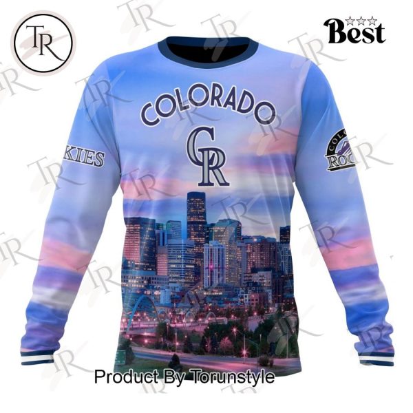 MLB Colorado Rockies Special Cityscape Design Hoodie