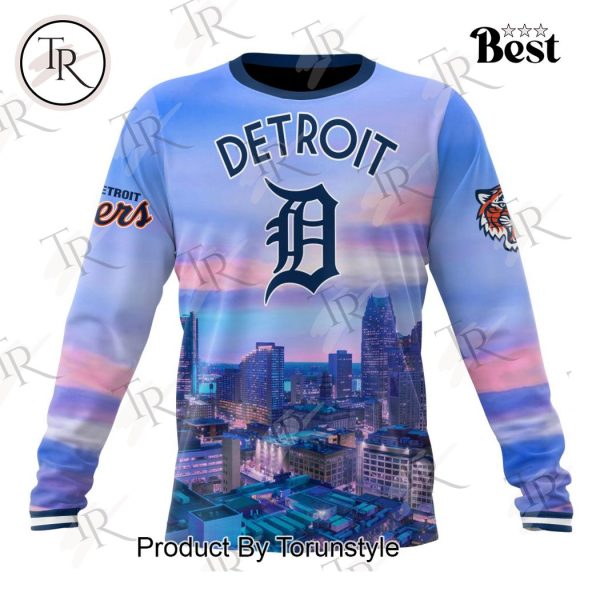 MLB Detroit Tigers Special Cityscape Design Hoodie