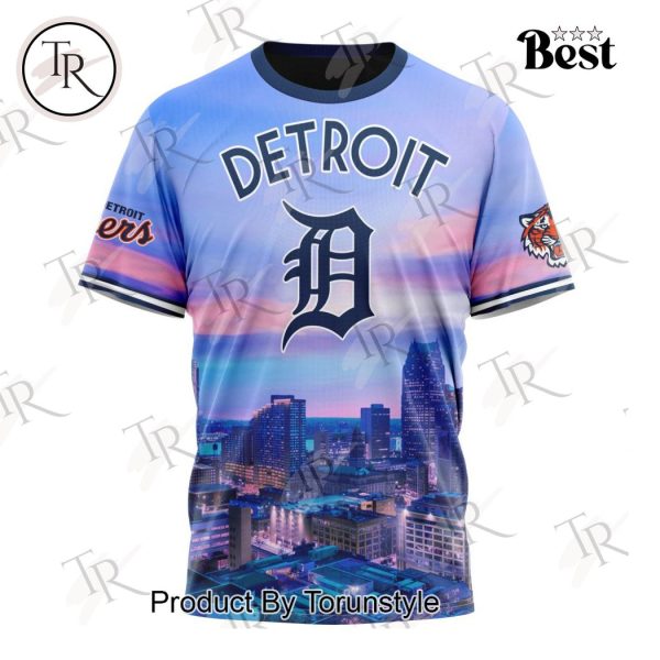 MLB Detroit Tigers Special Cityscape Design Hoodie