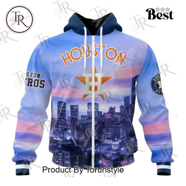 MLB Houston Astros Special Cityscape Design Hoodie