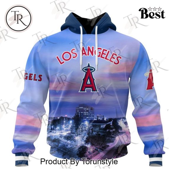 MLB Los Angeles Angels Special Cityscape Design Hoodie