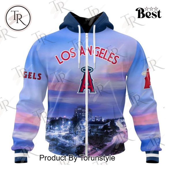 MLB Los Angeles Angels Special Cityscape Design Hoodie