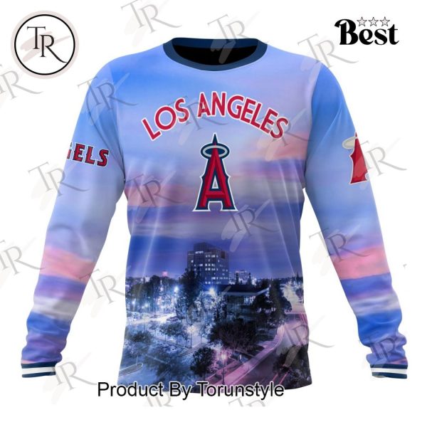 MLB Los Angeles Angels Special Cityscape Design Hoodie