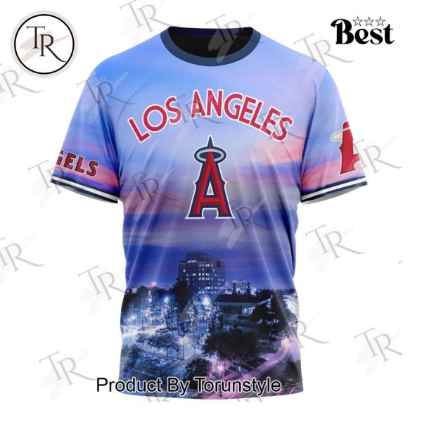 MLB Los Angeles Angels Special Cityscape Design Hoodie