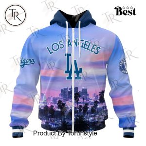 MLB Los Angeles Dodgers Special Cityscape Design Hoodie