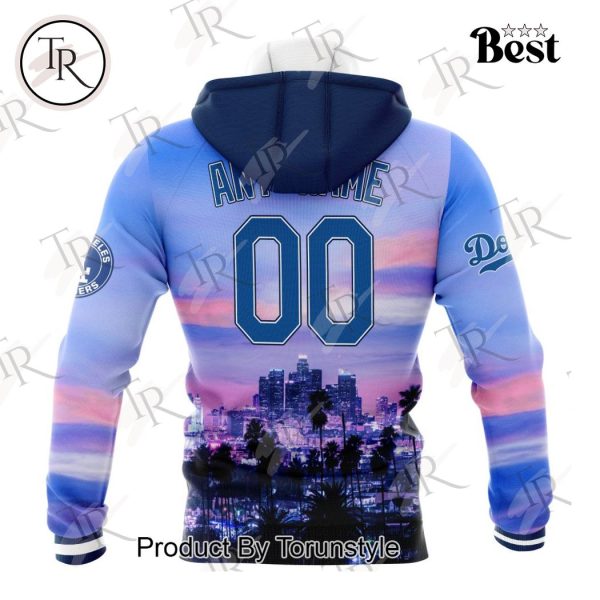 MLB Los Angeles Dodgers Special Cityscape Design Hoodie