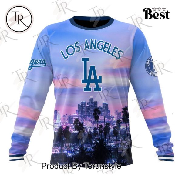 MLB Los Angeles Dodgers Special Cityscape Design Hoodie