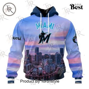 MLB Miami Marlins Special Cityscape Design Hoodie