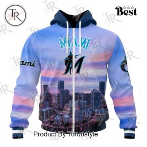 MLB Miami Marlins Special Cityscape Design Hoodie