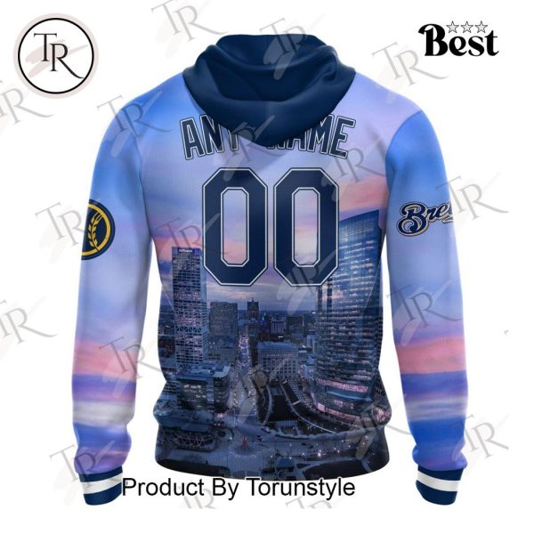 MLB Milwaukee Brewers Special Cityscape Design Hoodie