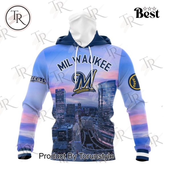 MLB Milwaukee Brewers Special Cityscape Design Hoodie