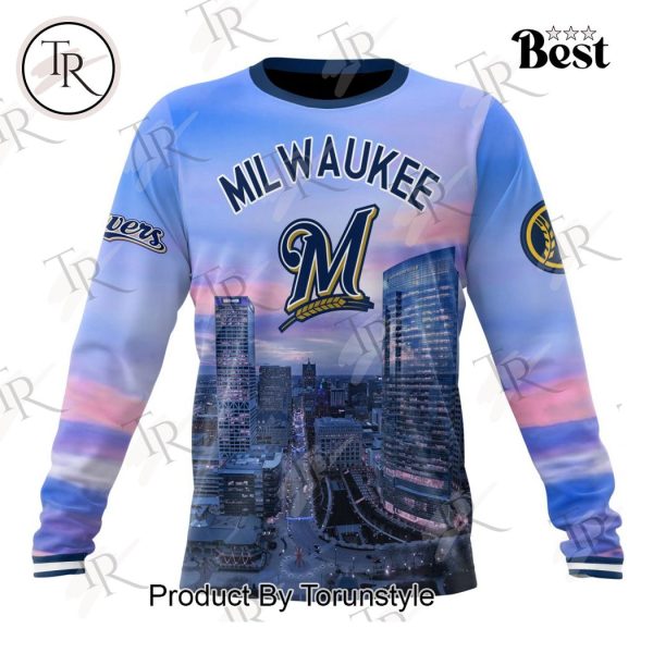 MLB Milwaukee Brewers Special Cityscape Design Hoodie