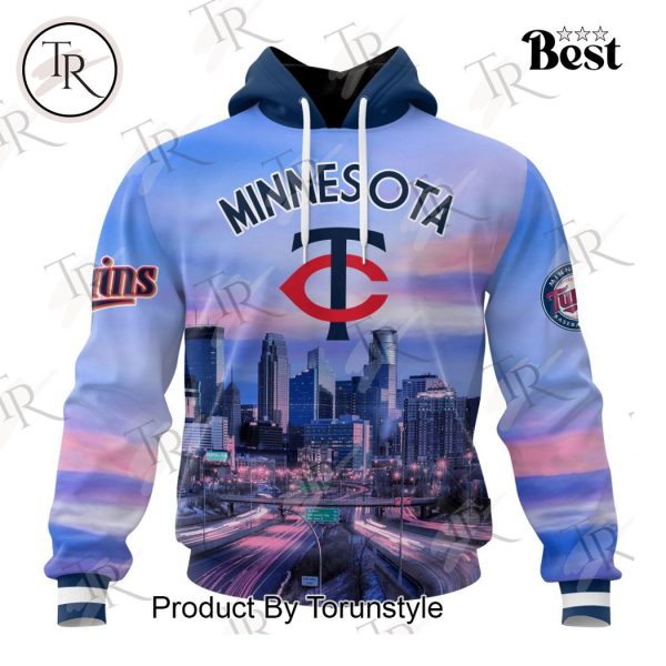 MLB Minnesota Twins Special Cityscape Design Hoodie