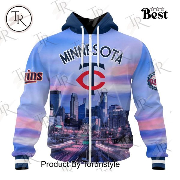 MLB Minnesota Twins Special Cityscape Design Hoodie