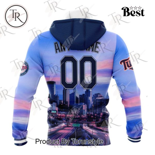 MLB Minnesota Twins Special Cityscape Design Hoodie