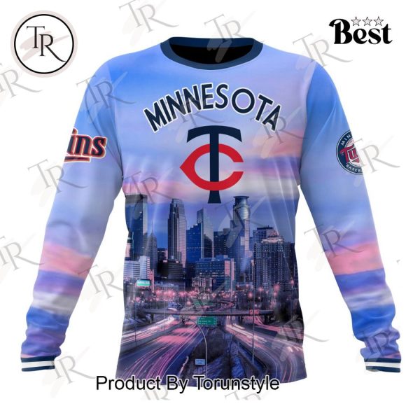 MLB Minnesota Twins Special Cityscape Design Hoodie