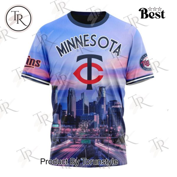 MLB Minnesota Twins Special Cityscape Design Hoodie