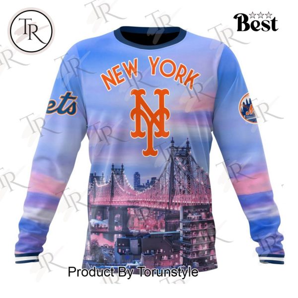 MLB New York Mets Special Cityscape Design Hoodie