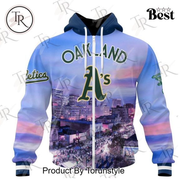 MLB Oakland Athletics Special Cityscape Design Hoodie