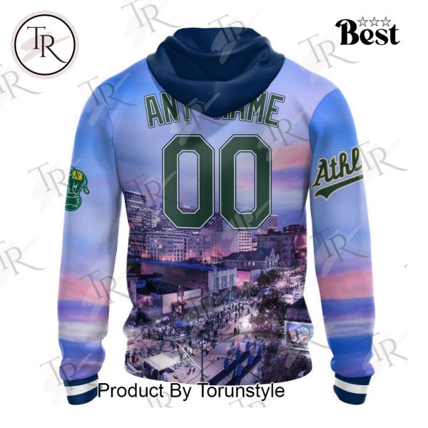 MLB Oakland Athletics Special Cityscape Design Hoodie