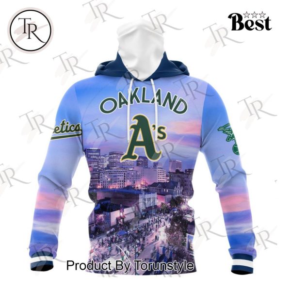 MLB Oakland Athletics Special Cityscape Design Hoodie