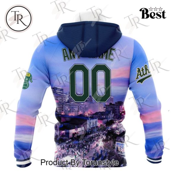 MLB Oakland Athletics Special Cityscape Design Hoodie