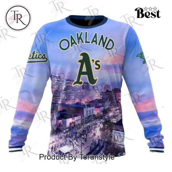 MLB Oakland Athletics Special Cityscape Design Hoodie