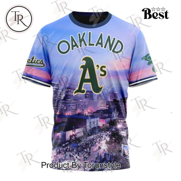 MLB Oakland Athletics Special Cityscape Design Hoodie