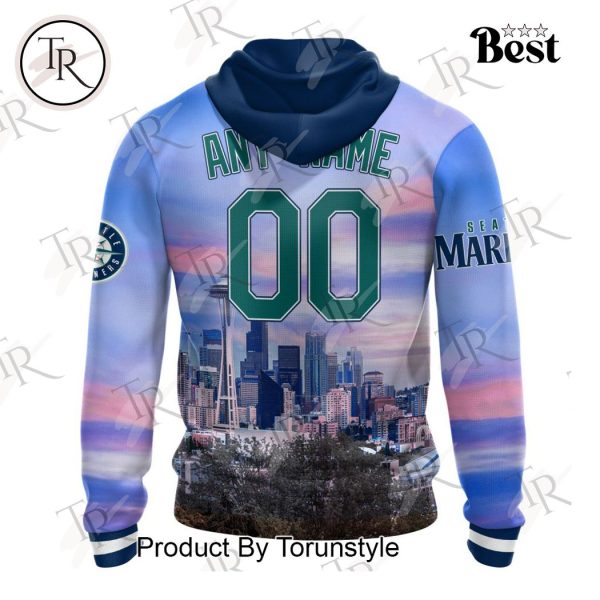 MLB Seattle Mariners Special Cityscape Design Hoodie