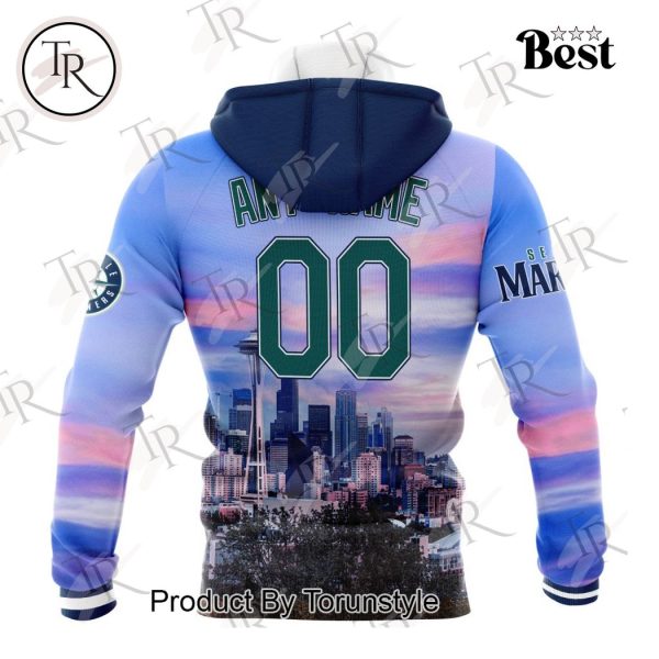 MLB Seattle Mariners Special Cityscape Design Hoodie