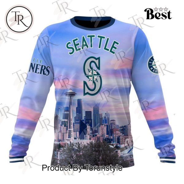 MLB Seattle Mariners Special Cityscape Design Hoodie