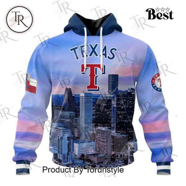 MLB Texas Rangers Special Cityscape Design Hoodie