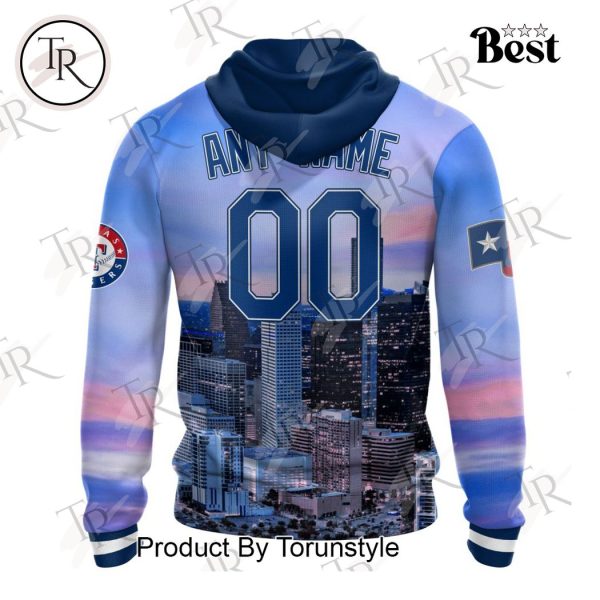 MLB Texas Rangers Special Cityscape Design Hoodie