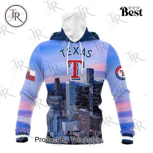 MLB Texas Rangers Special Cityscape Design Hoodie