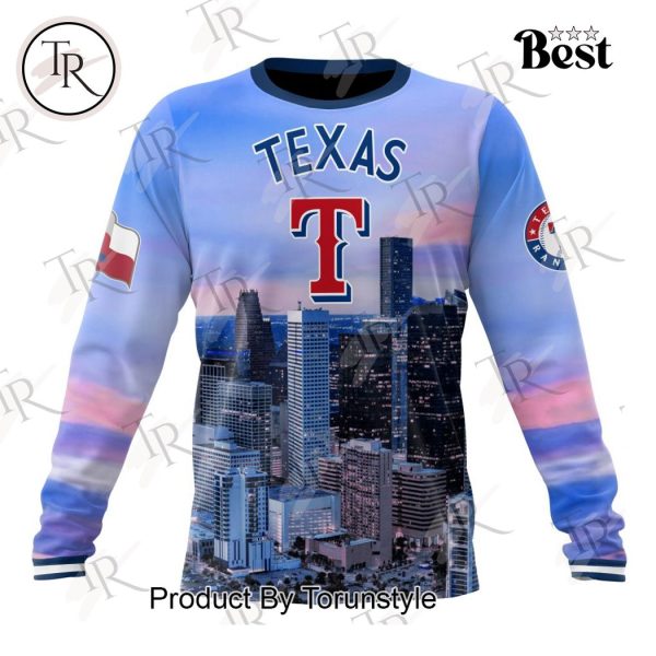 MLB Texas Rangers Special Cityscape Design Hoodie