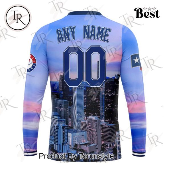 MLB Texas Rangers Special Cityscape Design Hoodie